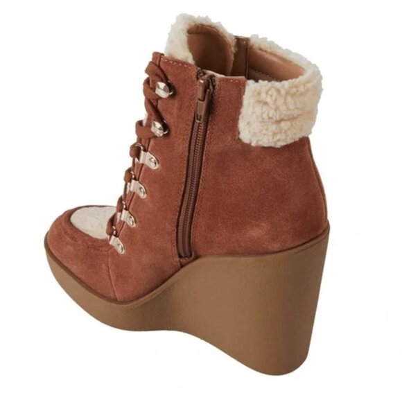 NEW Jessica Simpson Maelyn Laceup Platform Wedge Suede Boots Sz. 10 - Picture 4 of 4